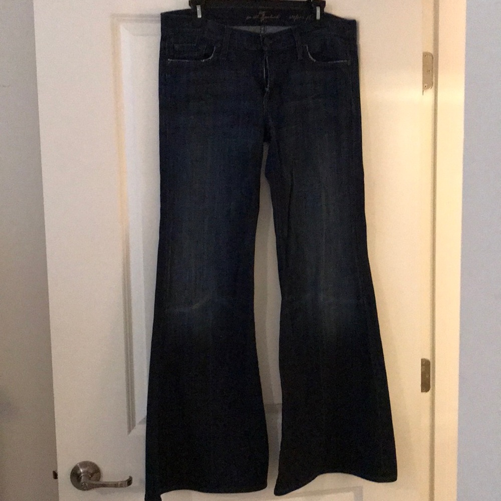 Seven of all man kind super flare jeans.